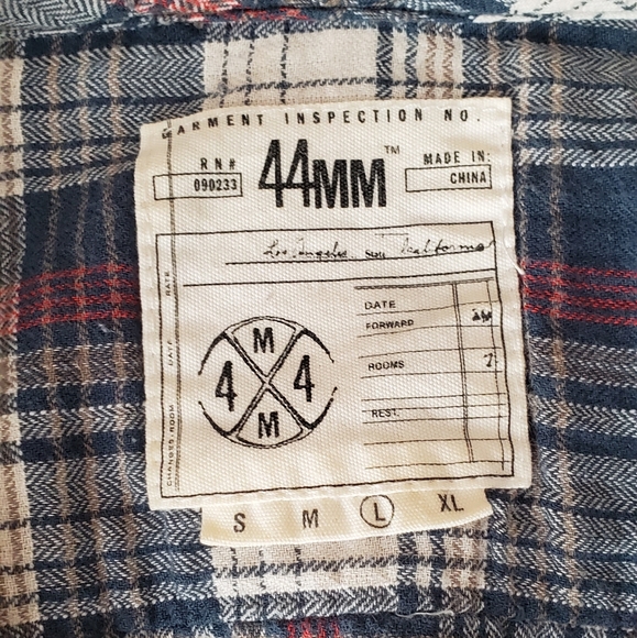 ❌SOLD❌ 44MM Plaid Flannel Hoodie Button Down Large - Picture 4 of 4
